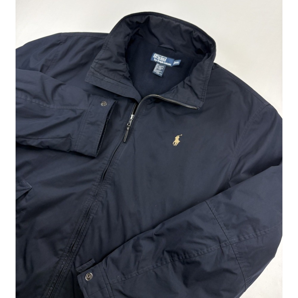 Polo Ralph Lauren Fleece Lined Jacket Navy Blue Classic Harrington Men's XXL